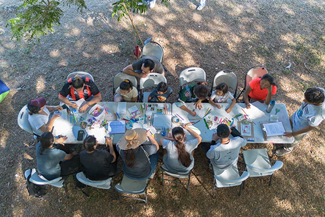 Actividad participativa vista desde arriba
