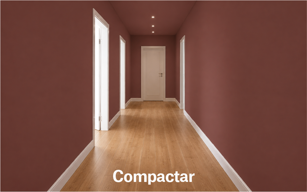 Compactar: Acantilado en paredes y techo
